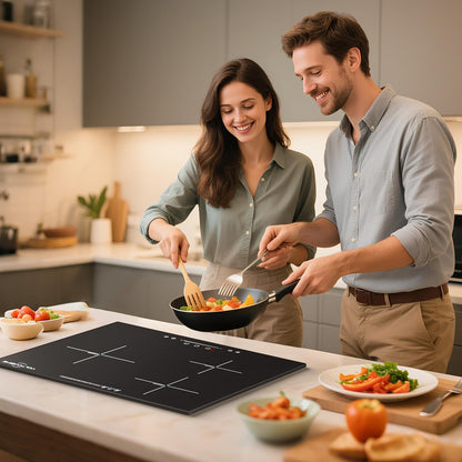 24 inch Induction Cooktop, 5400W Hot Plate Electric Stove for Countertop, Precision Top Induction Burner, Powerful with 9 Preset Power Levels, Child Safety Lock,Independent Timer with Mat