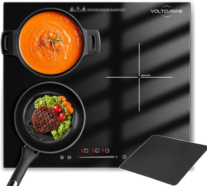 24 inch Induction Cooktop, 5400W Hot Plate Electric Stove for Countertop, Precision Top Induction Burner, Powerful with 9 Preset Power Levels, Child Safety Lock,Independent Timer with Mat